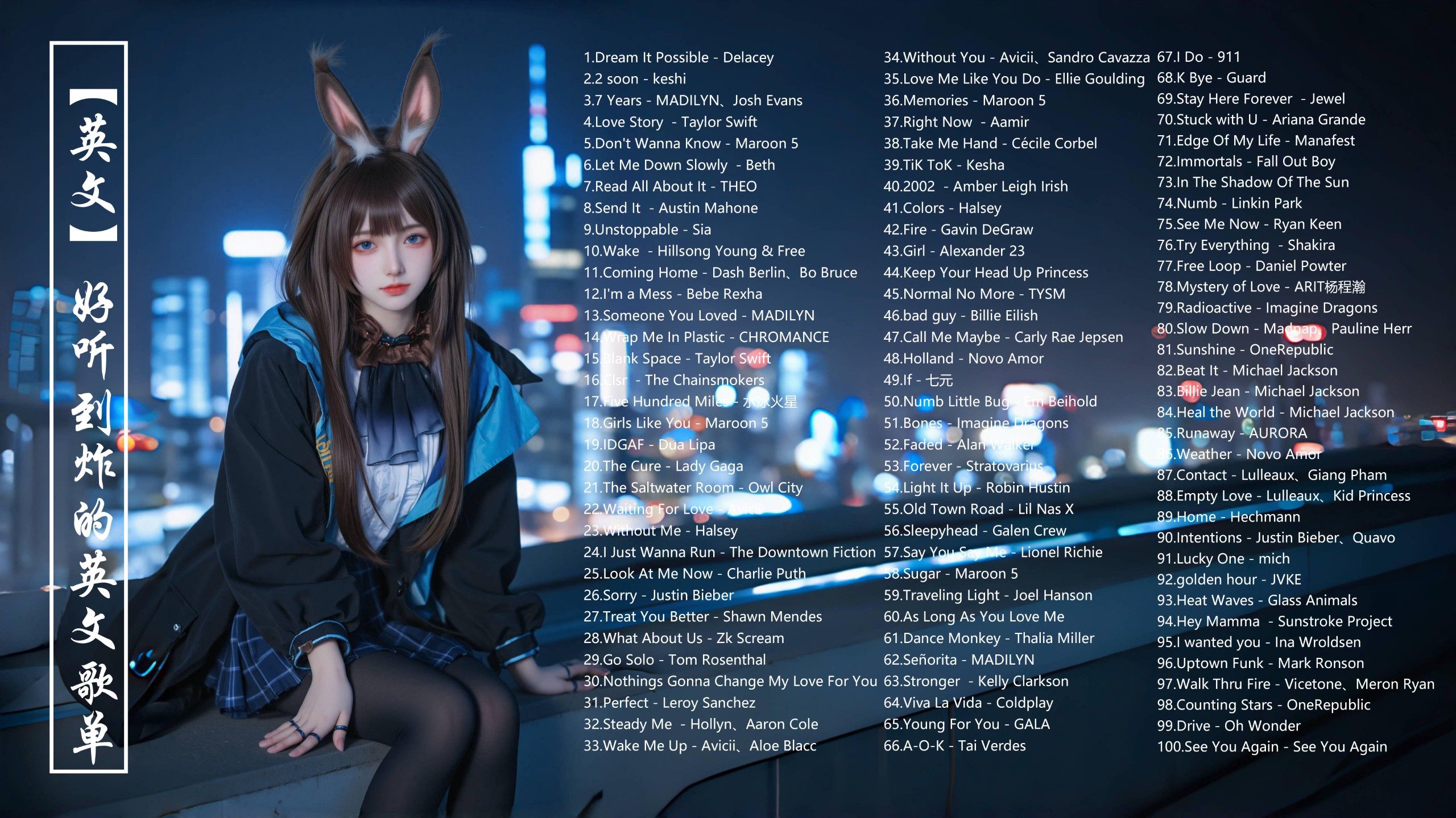 165首好听到炸的英文歌单 带歌词【MP3/1.29G】