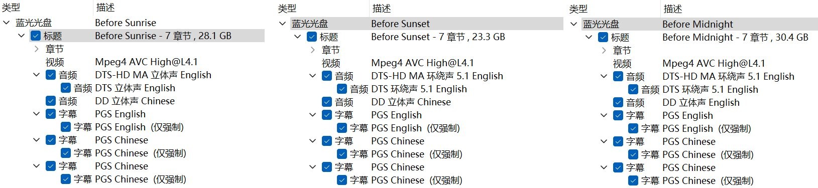 《爱在三部曲》cc典藏版【蓝光原盘REMUX】【次世代环绕声国英双语】内封简体简英双语特效字幕  [80.8G]   [爱在黎明破晓前/午夜降临前/日落黄昏时]