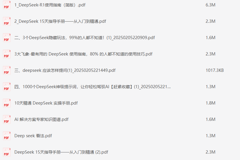 deepseek 最新学习资料【PDF】【230M】