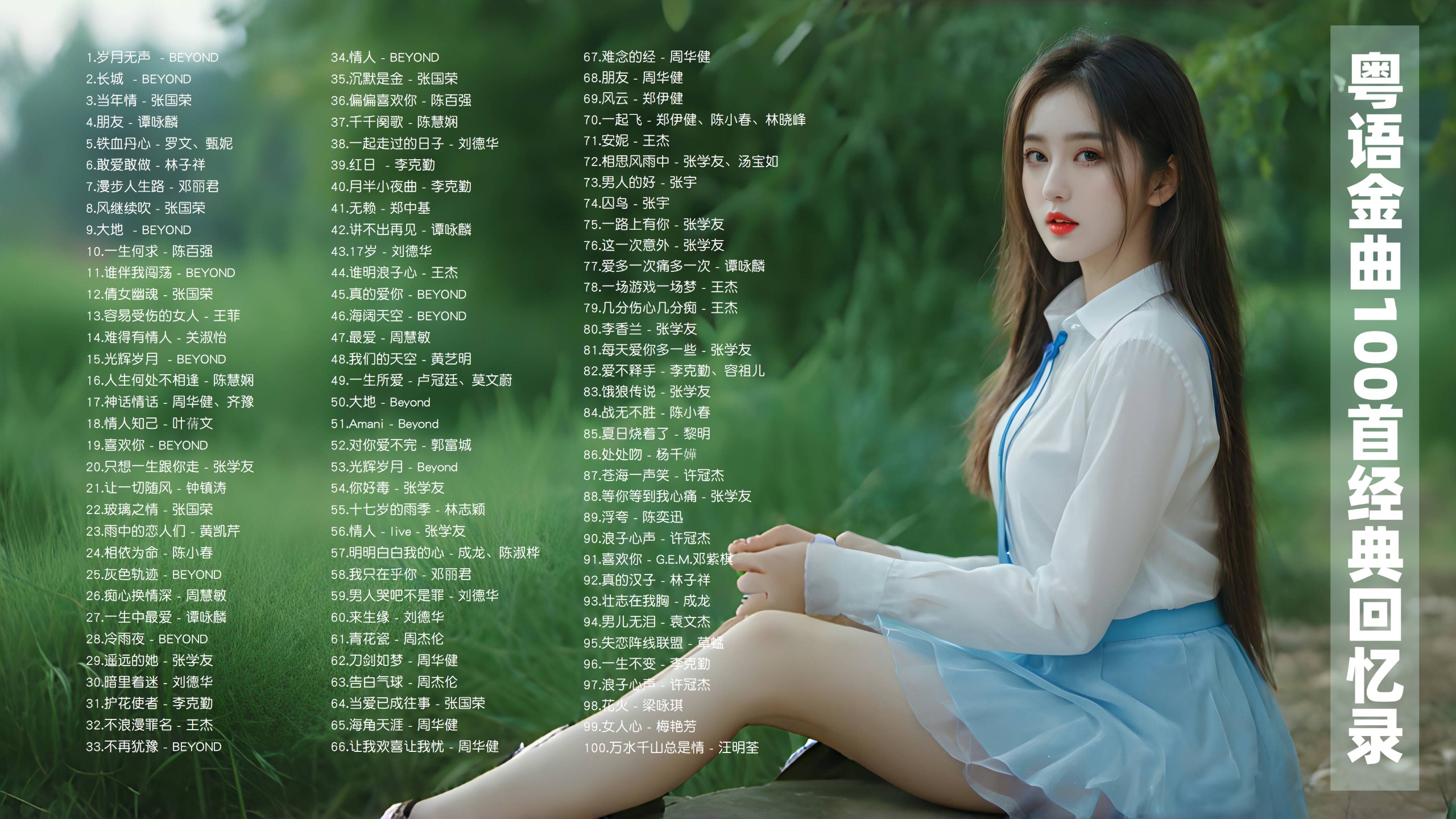 【粤语金曲百首带歌词珍藏版】岁月无声，经典重现，回忆满满！ [MP3/1.1G]