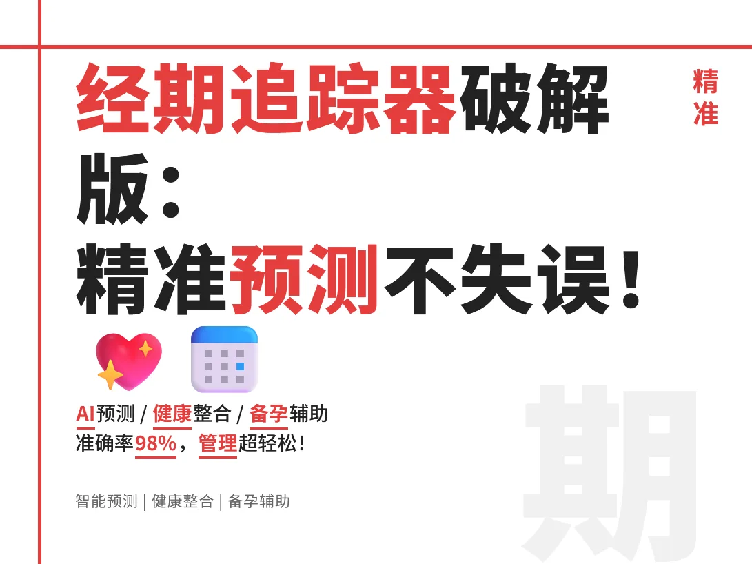 经期追踪器1.2.0破解版实测：生理周期管理准确率提升98%！