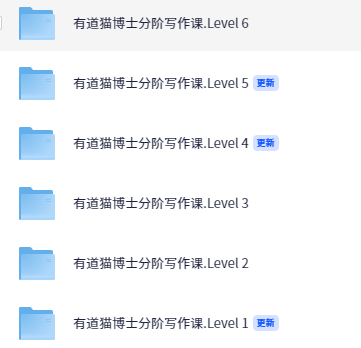 有道猫博士分阶写作课.Level 1~6【9.8GB】