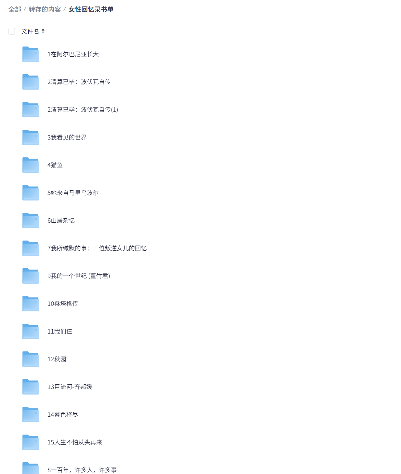 女性回忆录书单（15部） epub mobi （122.4MB）震撼心灵的女性回忆录，都是真实版的“乘风破浪”