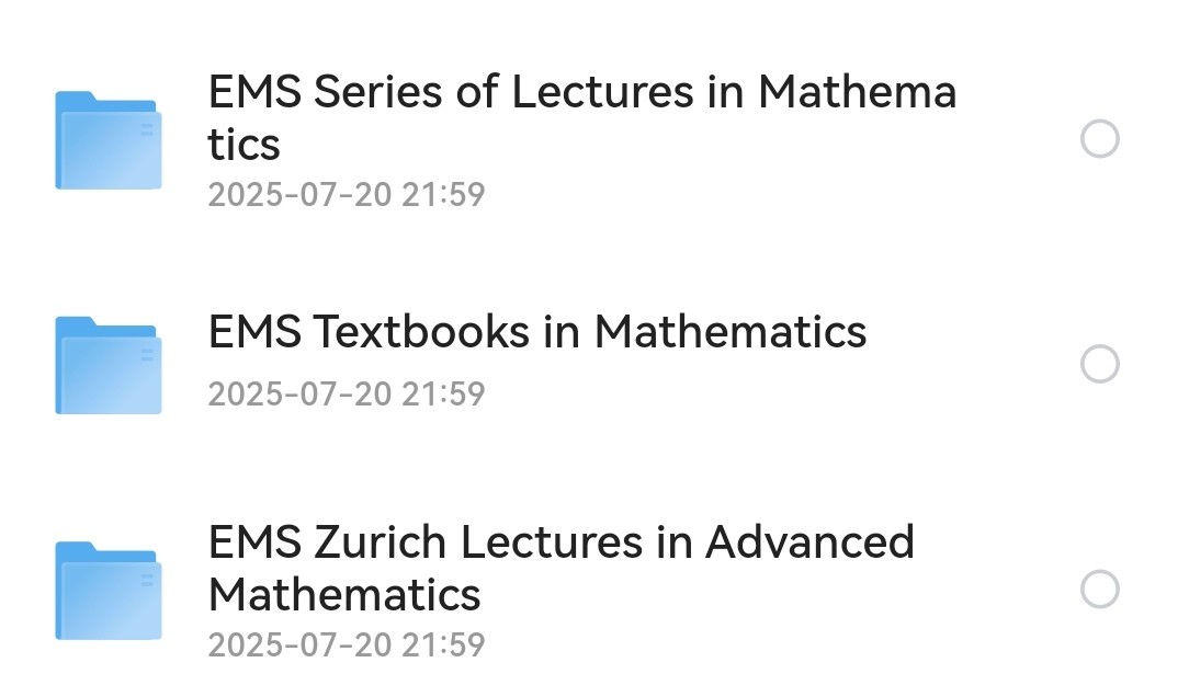 EMS欧洲数学学会 pdf 165MB