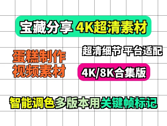 4K蛋糕制作视频素材：小说推文美食素材