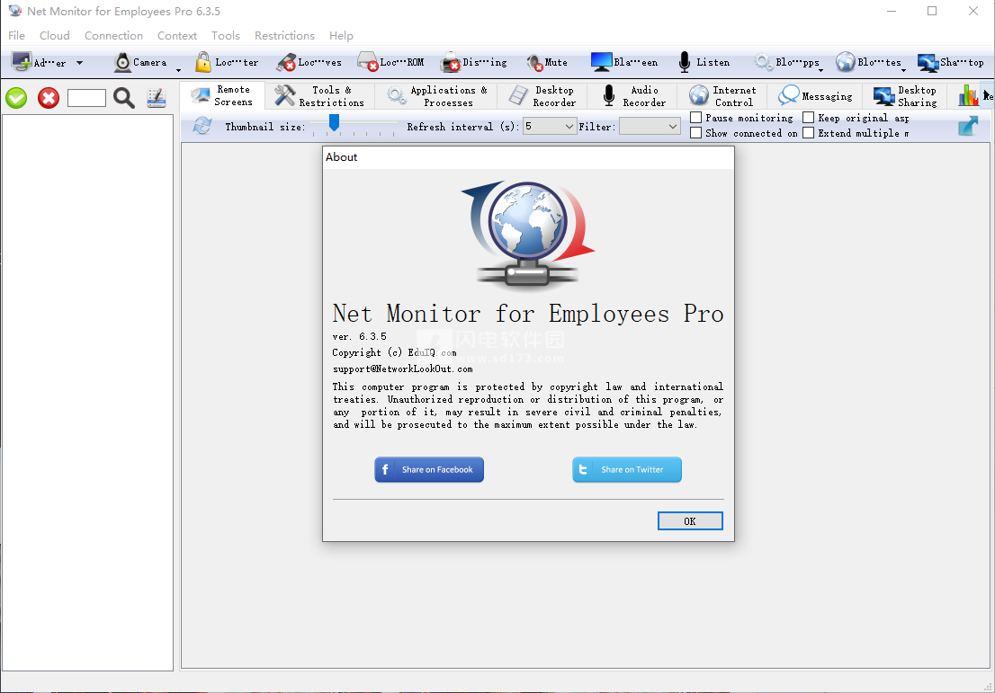 WindowsNetMonitorforEmployees（员工网络监控） v6.4.6 电脑版 汉化版 大小48.6MB