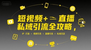 短视频+直播私域引流全攻略,IP打造 +视频引流 +直播引流 +私域沉淀【5.4GB/MP4】