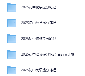 张雪峰初中五科提分笔记｜2025版（语文 数学 英语 物理 化学+中考考点解析） [PDF] [1.8GB]