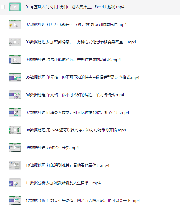 办公软件技能（27讲）【1.58G】