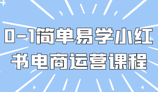 0-1简单易学小红书电商运营课程 【1.9GB】