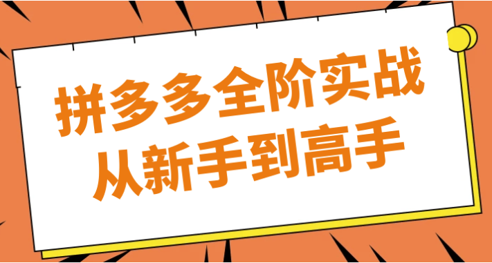拼多多全阶实战从新手到高手 【5.9GB】