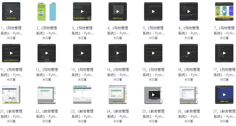 小飞有点东西,3门python实战课(购物管理系统、教务管理系统、在线聊天室) 【4.5GB】