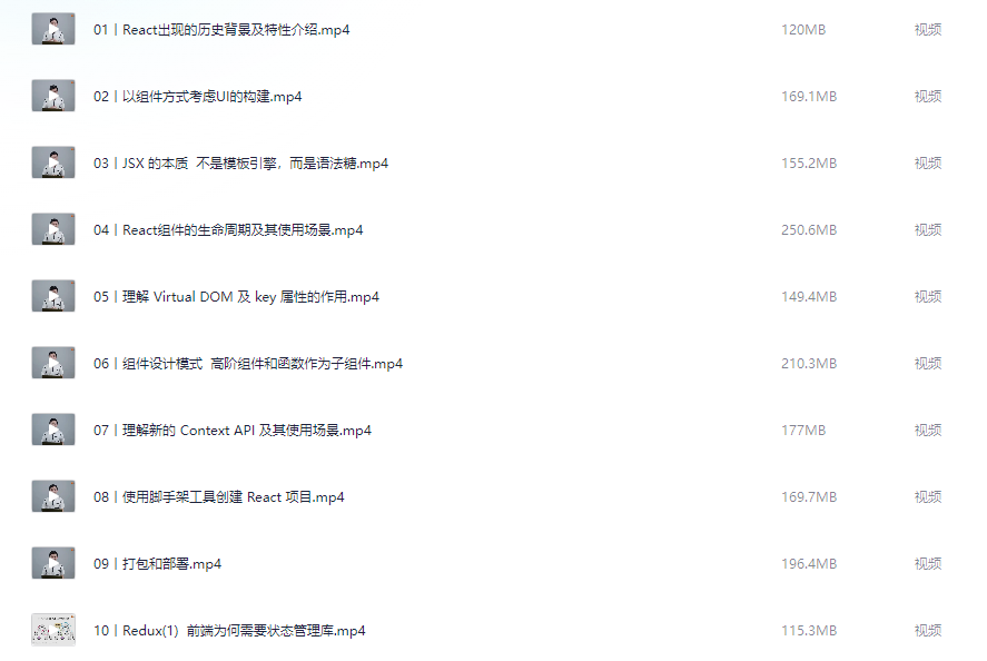 王沛-React实战进阶45讲【9.2GB】