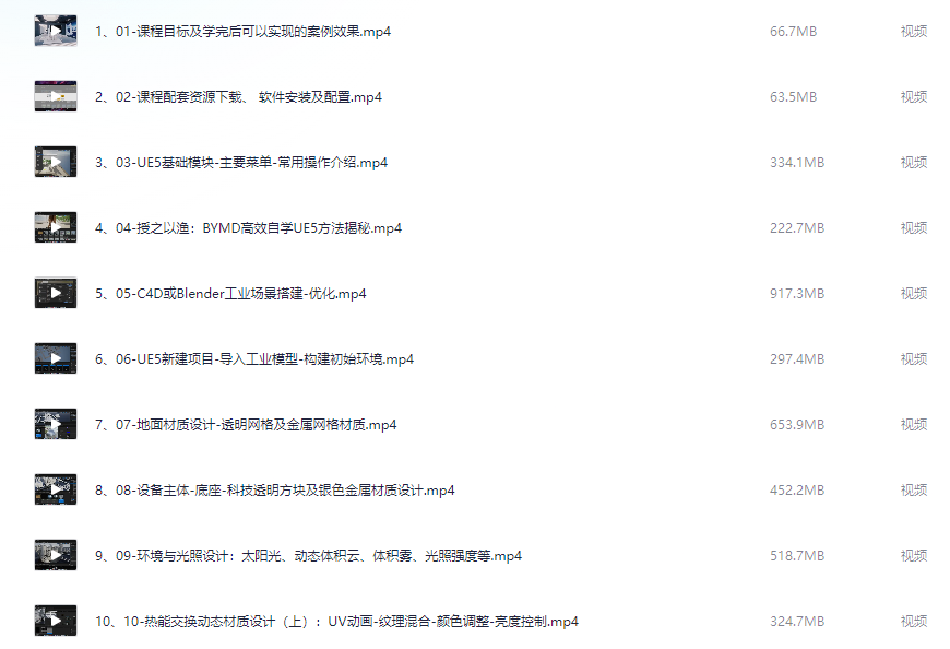 UE5实战：工业场景数据可视化设计课程【11.8GB】