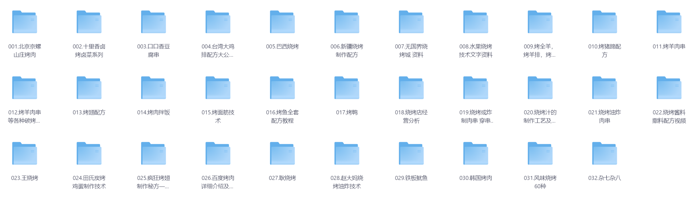 某宝要卖2000的三十二套各类烧烤炭烤小吃技术合集