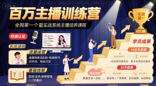 十一郎-百万主播训练营，全网第一个最实战系统主播培养课程【221MB/MP4】