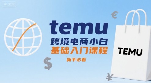 temu跨境电商小白基础入门课程，新手必看【419MB/MP4】