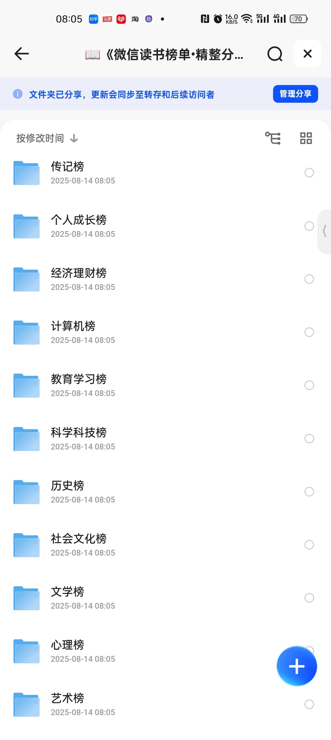 【《微信读书榜单》(精整分类大合集)：13大门类，热榜书籍一网打尽！】epub格式 128本 共975.8M