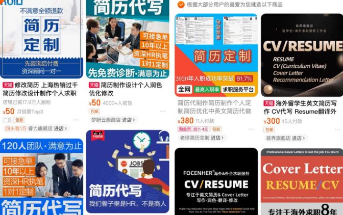 简历模板升级版，AI简历定制服务，在电商平台和自媒体上销售【156MB】