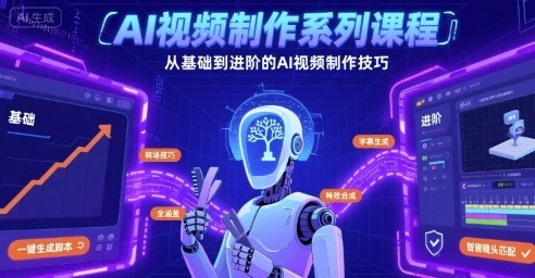 AI视频制作系列课程，从基础到进阶的AI视频制作技巧全涵盖【1.2GB/MP4】