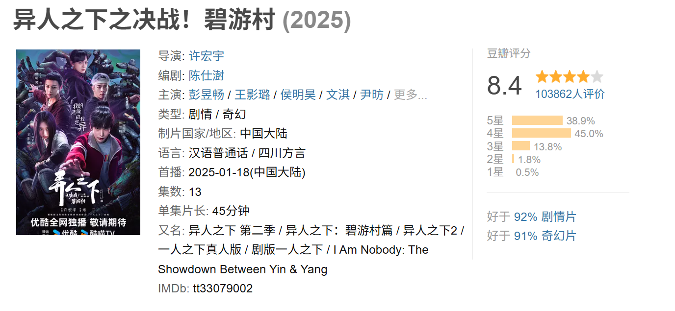 异人之下之决战！碧游村（2025）【4K  / 60FPS】【完结/13集全】【17.3GB】