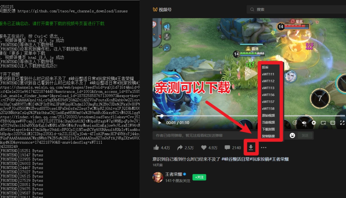 2025最新版本，视频号下载器！支持直播回放下载，使用超简单，一键下载为MP4格式，完全免费  44G