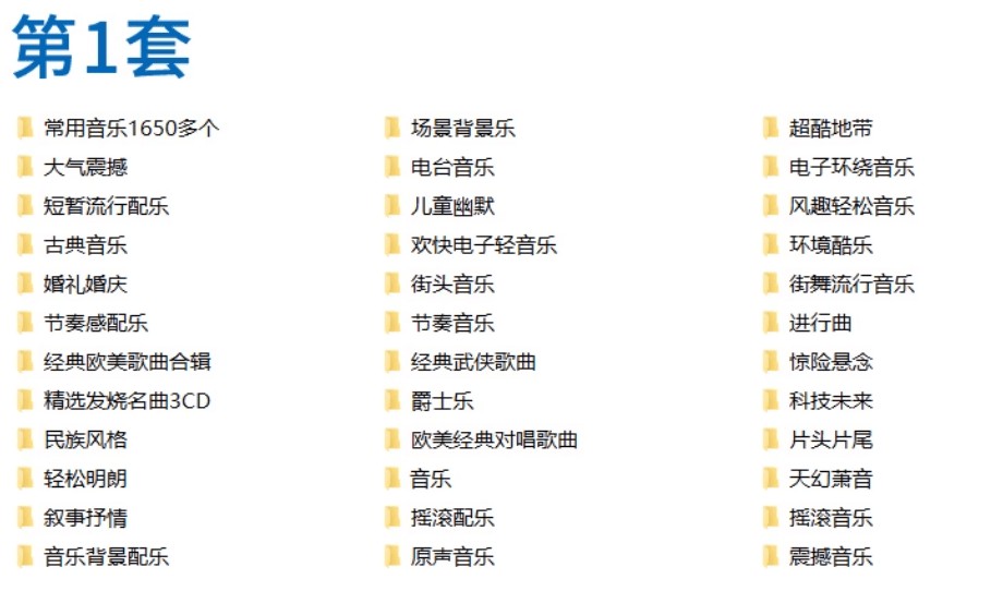 自费购买素材！超级全影视配乐素材库，超35GB内容，全中文分类，Vlog、BGM剪辑用这一套资源就够了！（35GB)