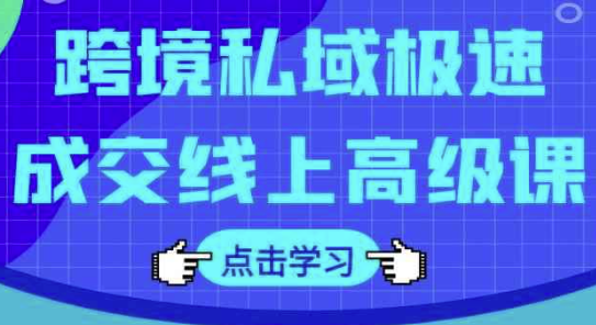 跨境私域极速成交线上高级课 【4.4GB】