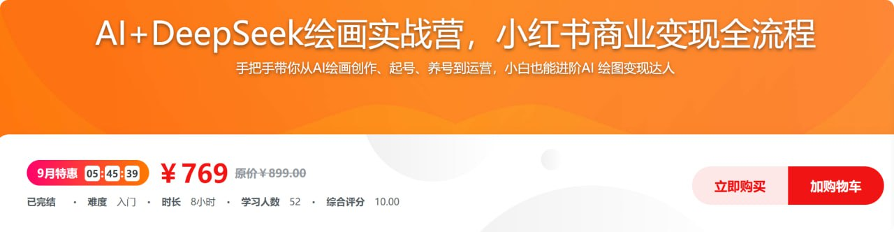 AI+DeepSeek绘画实战营，小红书商业变现全流程【2.9GB】