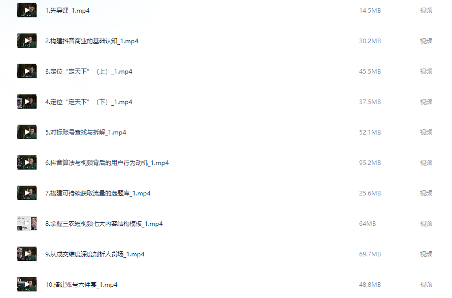 三农IP实战课，玩转三农短视频与内容变现【932MB】