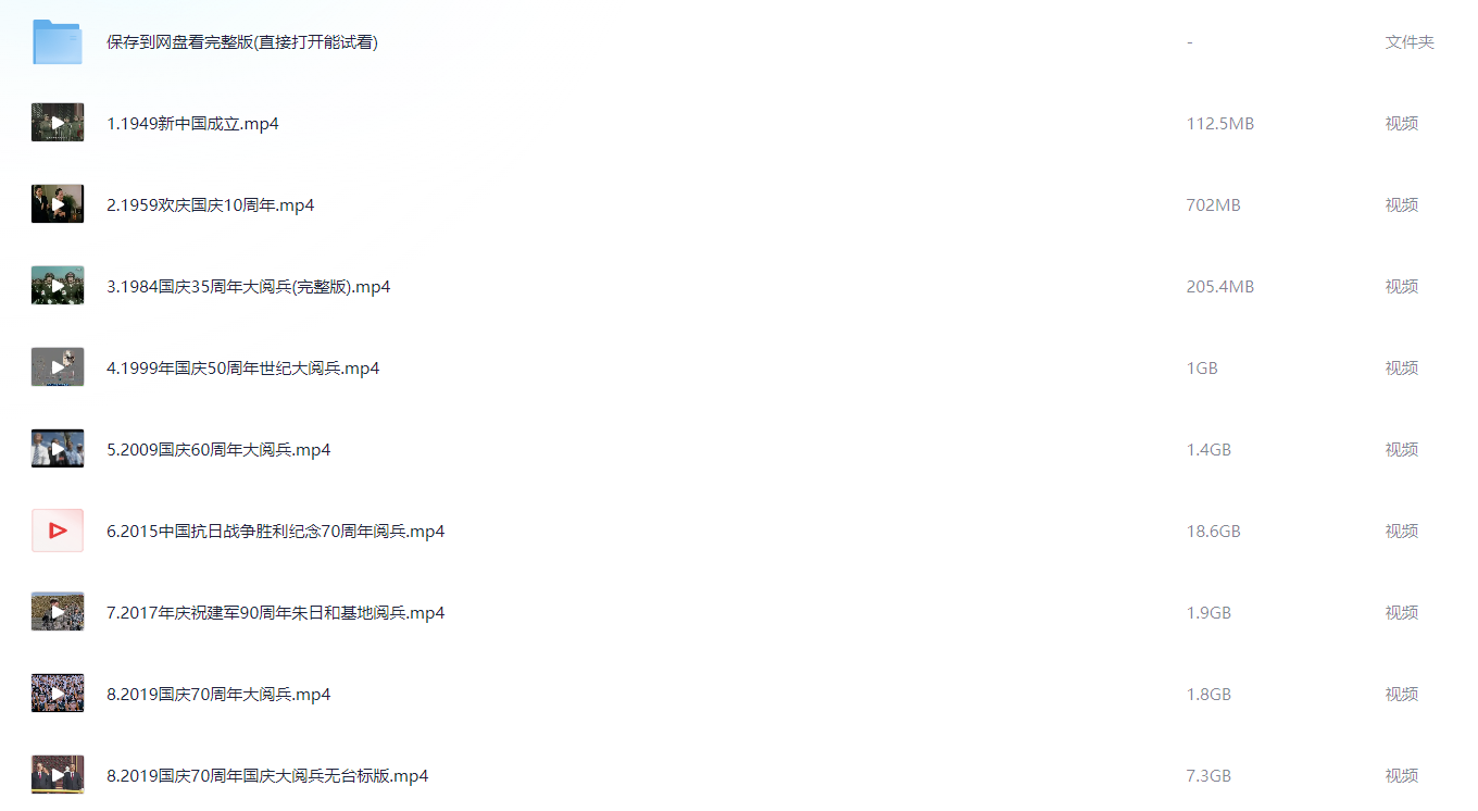 《九三阅兵》2025 【4K.UHDTV】附《开国大典》影像+《中国历届大阅兵》【95GB】【珍藏版资源+第一手资源】