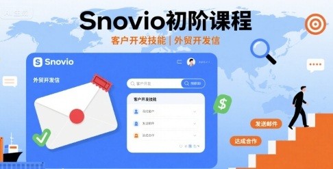 Snovio初阶课程,客户开发技能,外贸开发信【1.5GB/MP4】