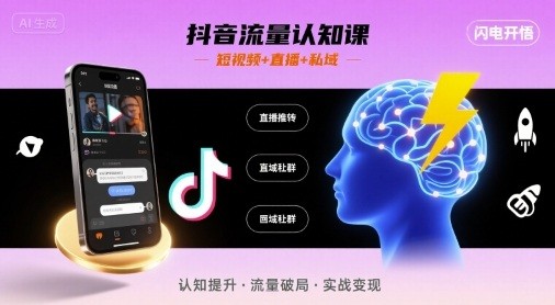 文涛老师-抖音流量认知课,短视频+直播+私域,认知提升,闪电开悟【4.2GB/MP4】