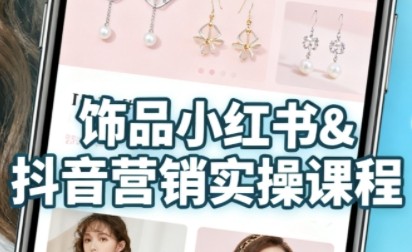 抖音+小红书饰品卖货：货源、开店、内容全教会，让新手快速掌握饰品线上营销全流程，轻松开启变现路【295.8MB/MP4】