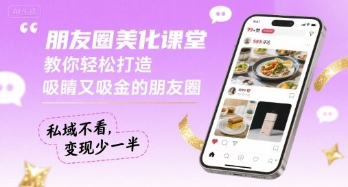 朋友圈美化课堂，教你轻松打造，吸睛又吸金的朋友圈，私域不看，变现少一半    90.8MB
