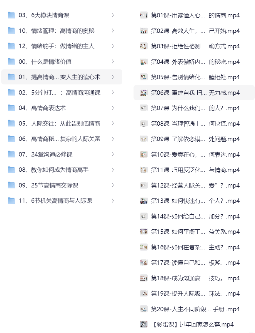 【人际交往】如何提供有效的情绪价值教程【共25.1GB】