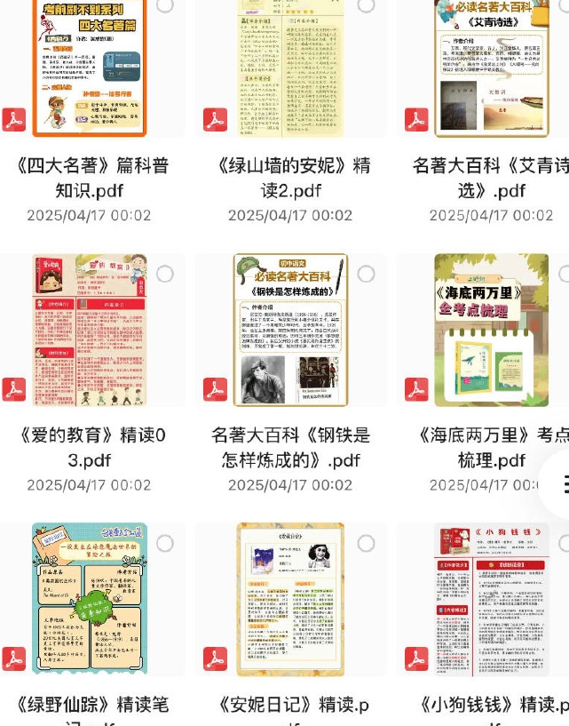 【有娃必备】小红书热卖的《100部名著精读笔记》，精度笔记+绘本PPT+导读【5.5GB】