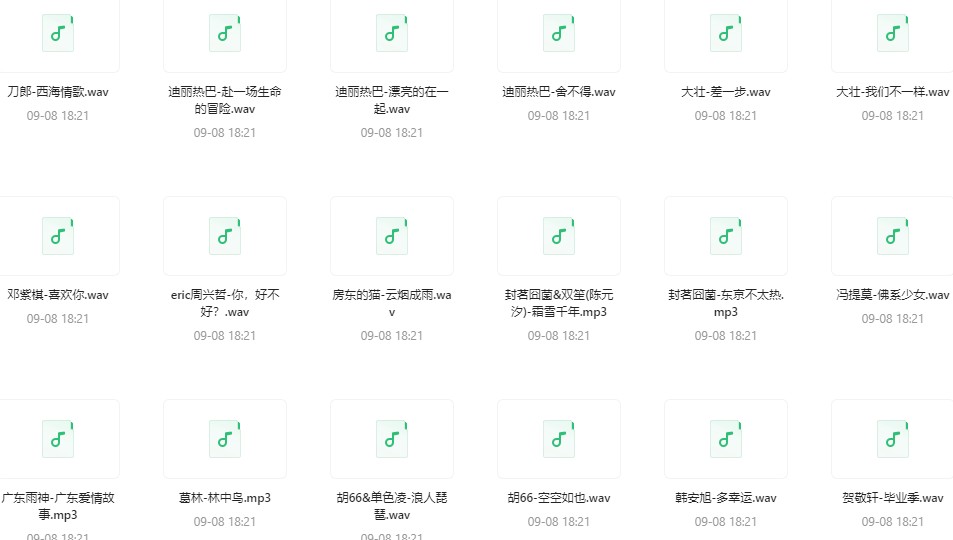 值的收藏的199首多种风格的精品歌曲【WAV MP3】【7.6GB】